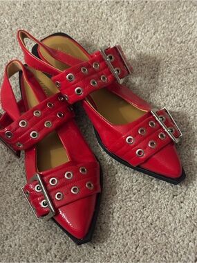 Red Slingback Flats